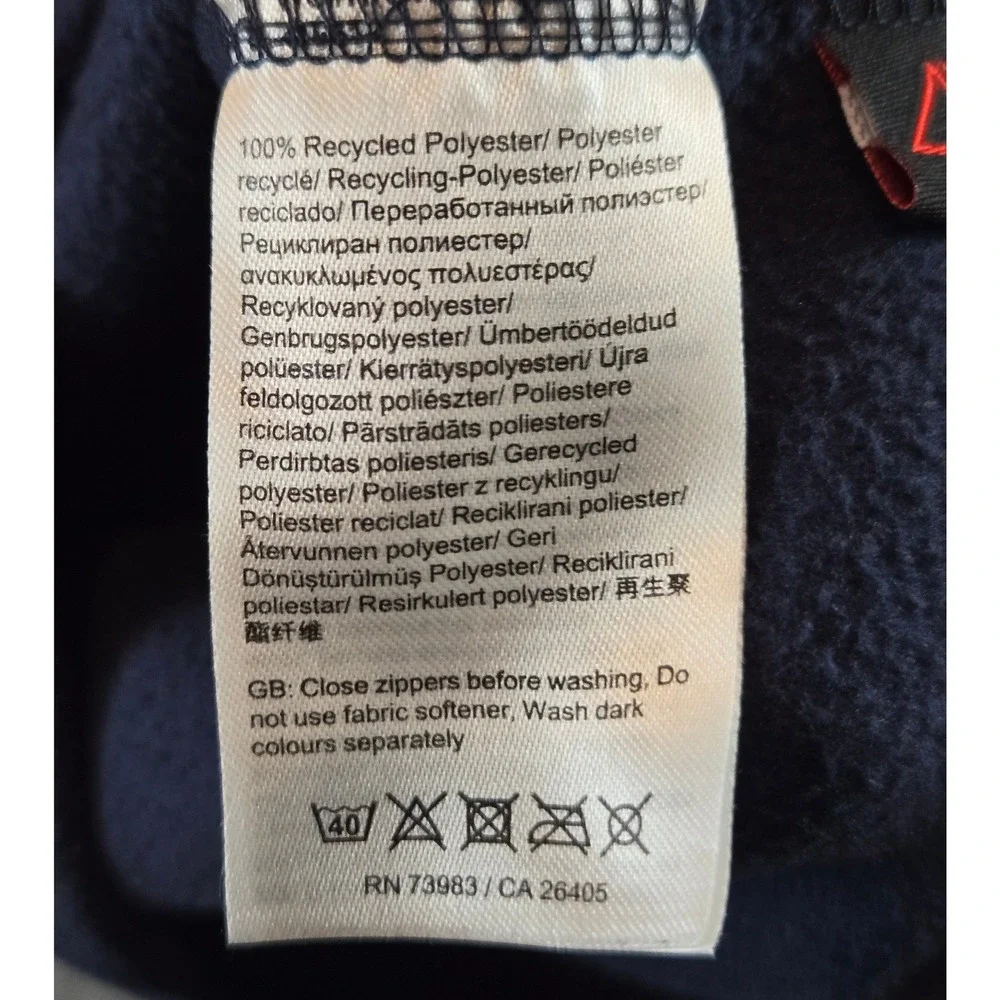 Helly Hansen Polartec Fleece Jacket Kids Size 8 Navy Blue Full Zip Mid Layer